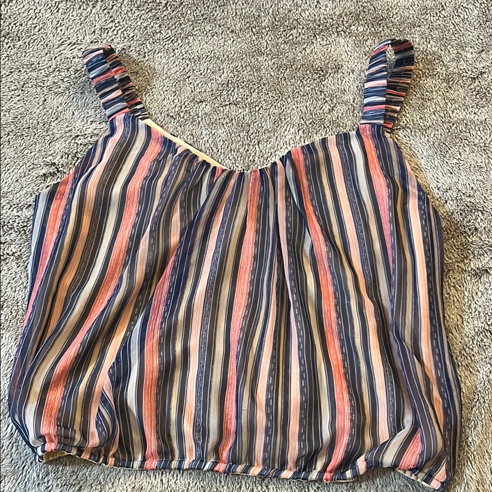 Nine Britton Blue and Red Smocked Camisole